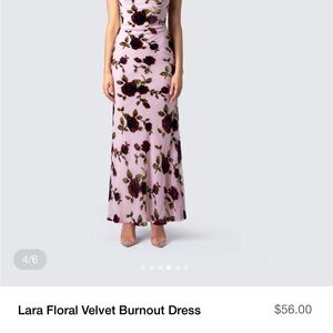 Finesse Pink Floral Velvet Dress